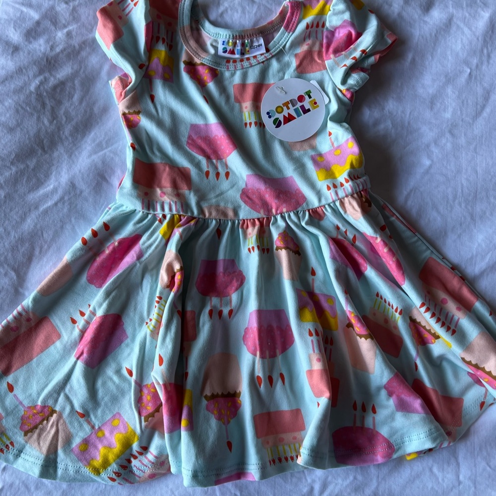 Dot Dot Smile Blue Flutter Sleeve Sundress